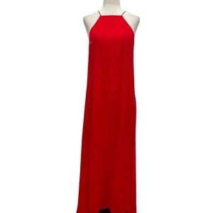 Alexandra Miro Sophia Silk Chiffon Red Maxi Dress Size Medium